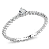 DA343 - No Plating Stainless Steel Ring with AAA Grade CZ in Clear - Alamode - Flyclothing LLC