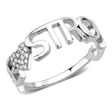 DA356 - High polished (no plating) Stainless Steel Ring with AAA Grade CZ in Clear - Alamode - Flyclothing LLC
