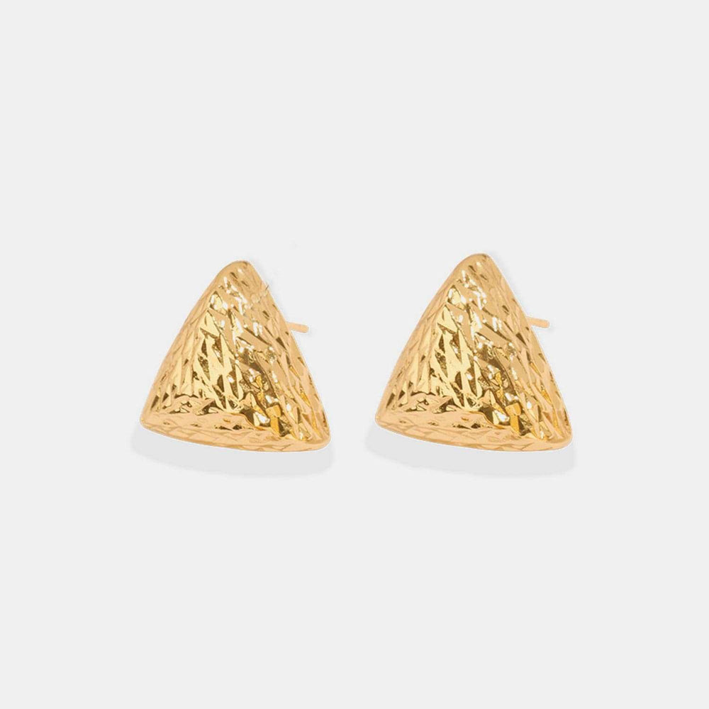Gold-Plated Geometric Stud Earrings - Trendsi - Flyclothing LLC