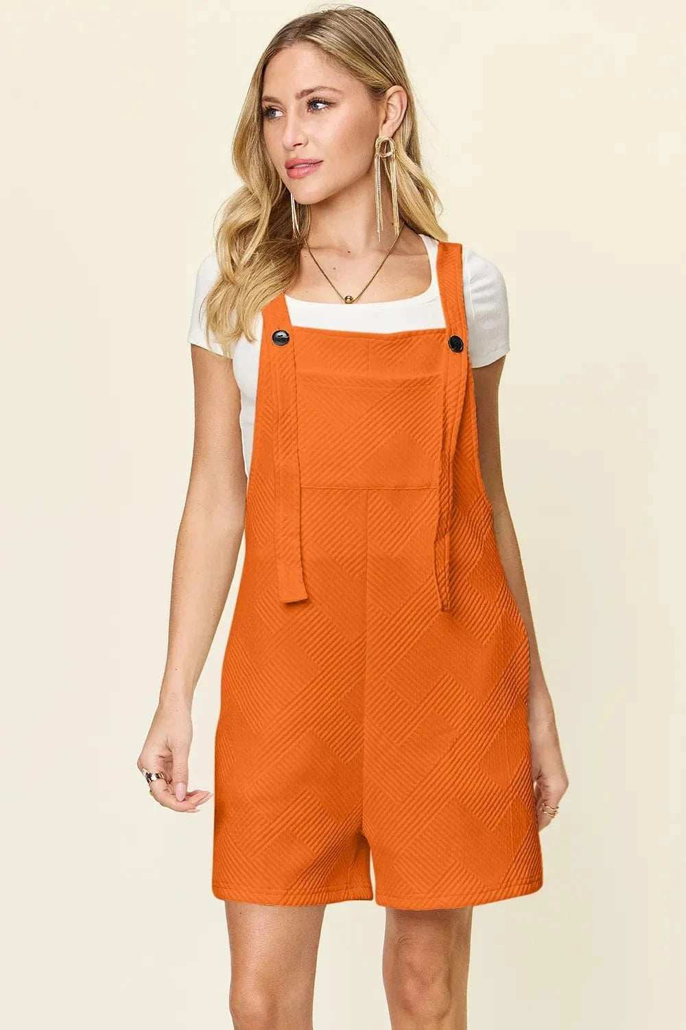 Double Take Full Size Texture Sleeveless Romper - Trendsi - Flyclothing LLC