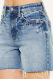 Kancan Full Size Raw Hem High Waist Denim Shorts - Trendsi - Flyclothing LLC