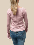Devine Quarter Button Long Sleeve T-Shirt - Trendsi - Flyclothing LLC