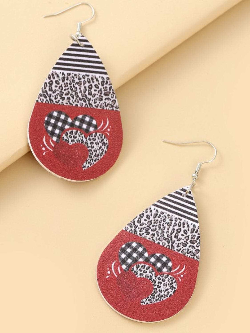 Printed PU Leather Dangle Earrings - Trendsi - Flyclothing LLC