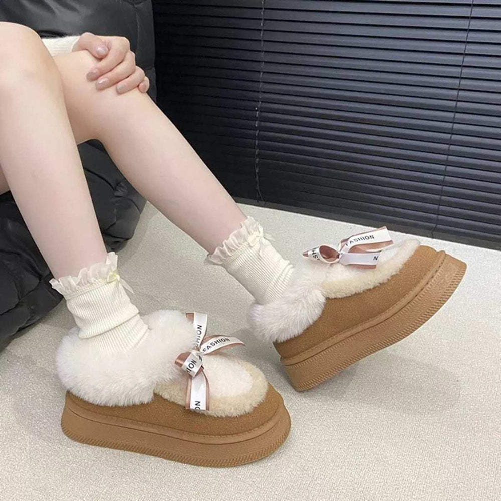 Round Toe Platform Boots - Trendsi - Flyclothing LLC