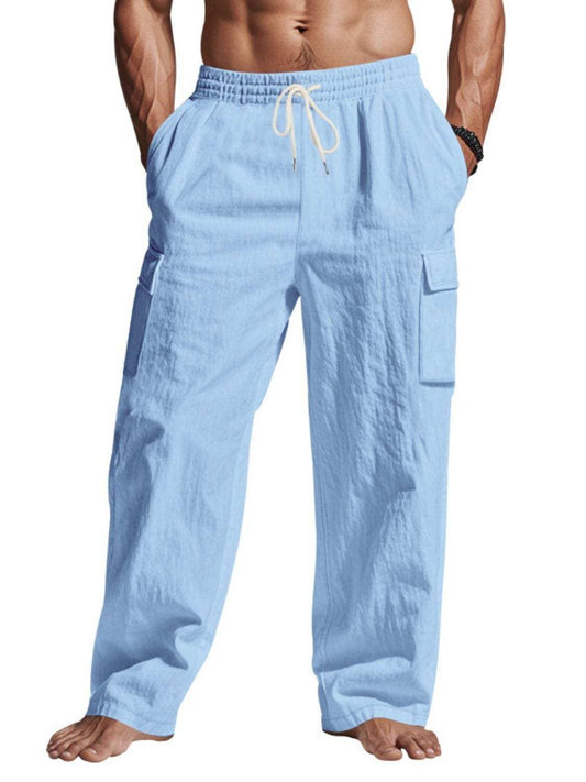 Men's Full Size Drawstring Pants with Pockets Plus Size - Trendsi - Flyclothing LLC