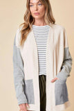 Open Front Long Sleeve Striped Cardigan with Pockets - Trendsi - Flyclothing LLC