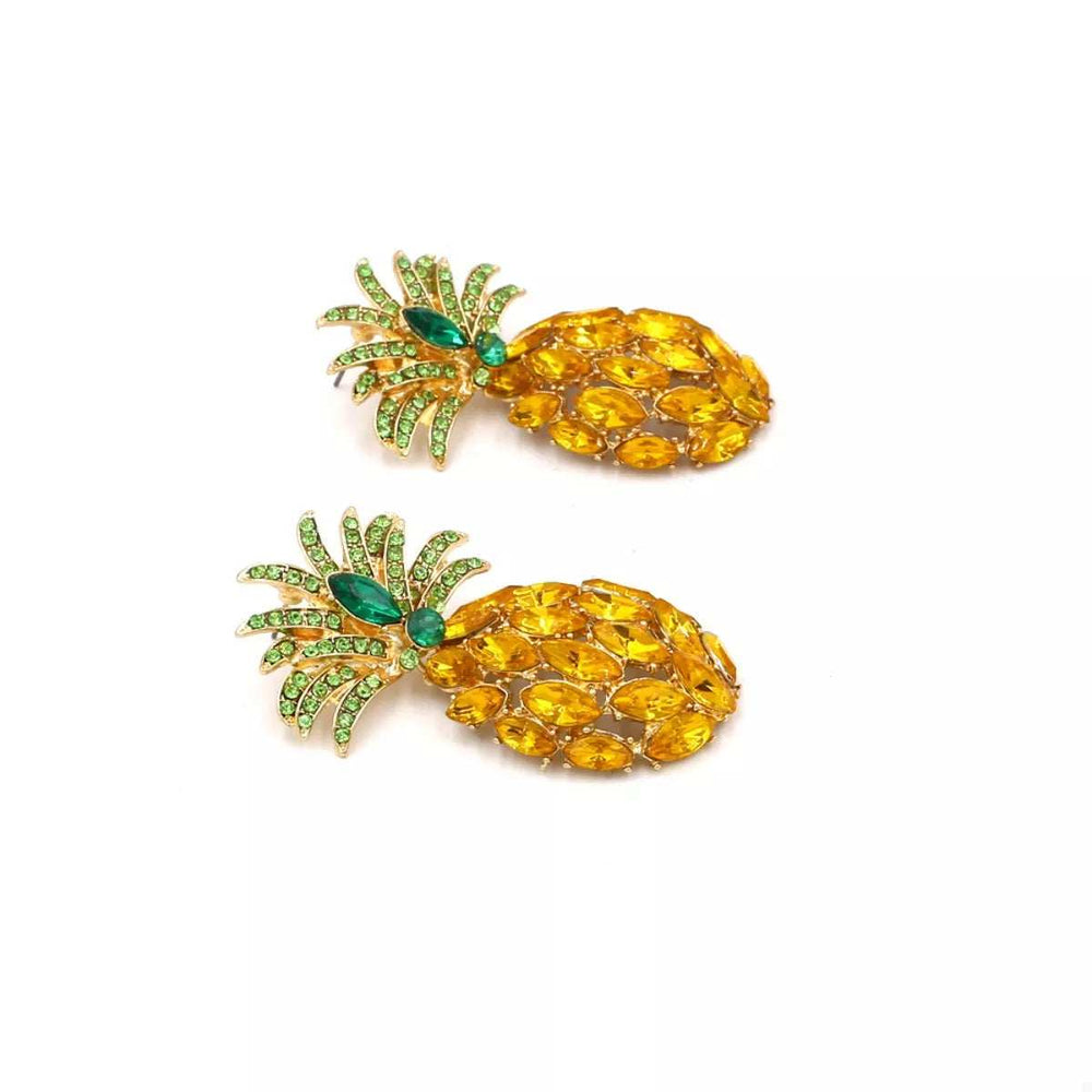 Pineapple Rhinestone Dangle Earrings - Trendsi - Flyclothing LLC