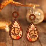 Wooden Teardrop Shape Earrings - Trendsi - Flyclothing LLC