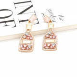 Champagne Bottle Drop Earrings - Trendsi - Flyclothing LLC