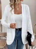 Pocketed Eyelet Open Front Cover Up - Trendsi - Flyclothing LLC