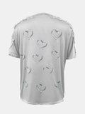 Full Size Lace Detail Heart Round Neck Short Sleeve Top - Trendsi - Flyclothing LLC