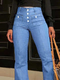 Flare Jeans with Pockets - Trendsi - Flyclothing LLC