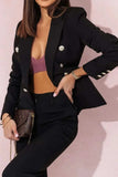 Full Size Lapel Collar Long Sleeve Blazer and Pants Set Plus Size - Trendsi - Flyclothing LLC