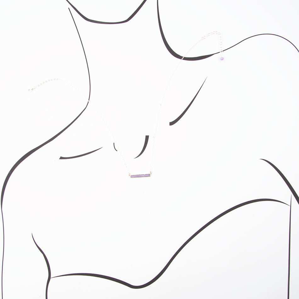 Dainty Amethyst Bar Necklace - Barse Jewelry - Flyclothing LLC