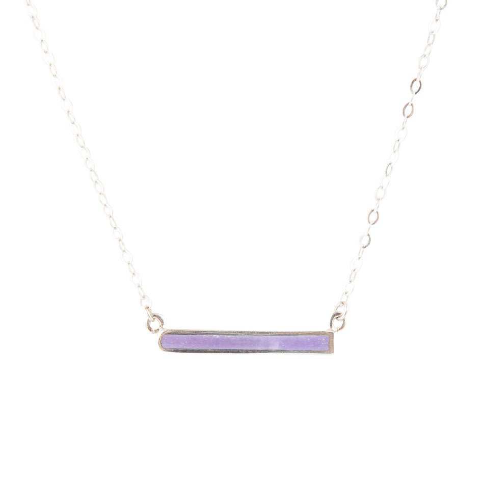 Dainty Amethyst Bar Necklace - Barse Jewelry - Flyclothing LLC