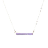 Dainty Amethyst Bar Necklace - Barse Jewelry - Flyclothing LLC