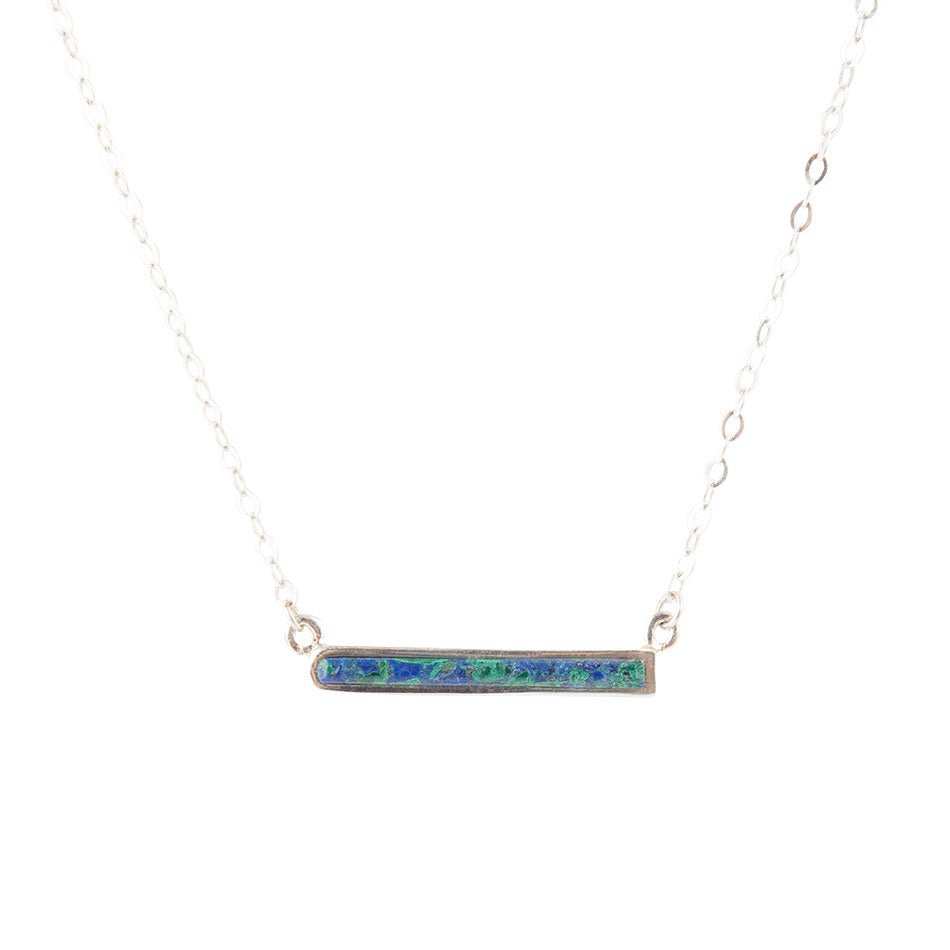 Dainty Azurite Bar Necklace - Barse Jewelry - Flyclothing LLC