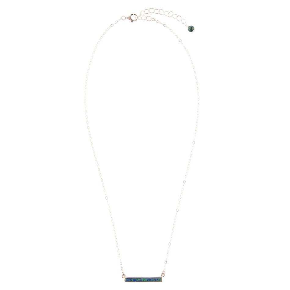 Dainty Azurite Bar Necklace - Barse Jewelry - Flyclothing LLC