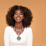 Dalmatian Jasper Colorful Golden Pendant Necklace - Barse Jewelry - Flyclothing LLC