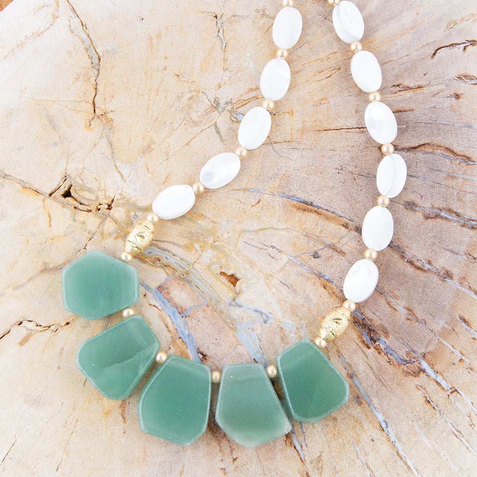 Dani Aventurine and Pearl Necklace - Barse Jewelry - Flyclothing LLC
