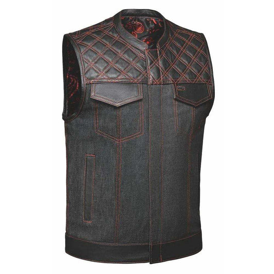 Crimson - Mens Hybrid Club Vest - Unik Just for Bikers - Flyclothing LLC