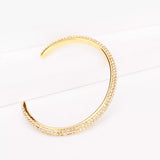 18K Gold-Plated Copper Zircon Open Bracelet - Trendsi - Flyclothing LLC