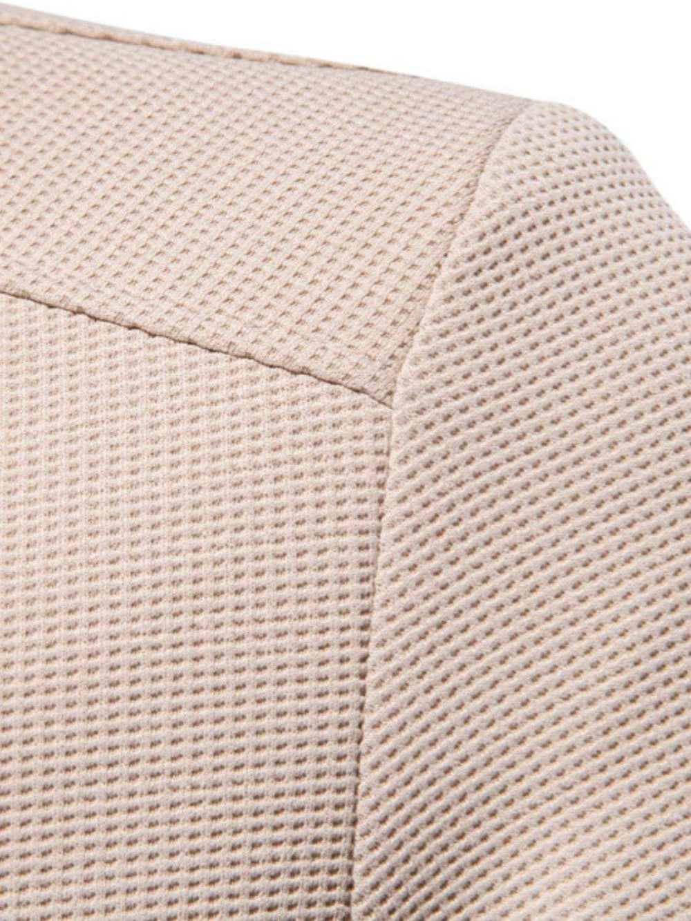 Men's Waffle Knit Baseball Collar Zip Up Jacket - Trendsi - Flyclothing LLC