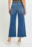 RISEN High Rise Crop Wide Leg Jeans with Wide Band Detail - Trendsi - Flyclothing LLC