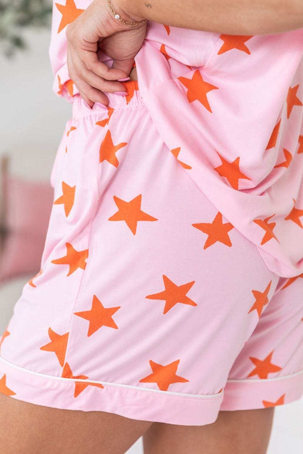 Star Print Short Sleeve Shirt and Shorts Set - Trendsi - Flyclothing LLC