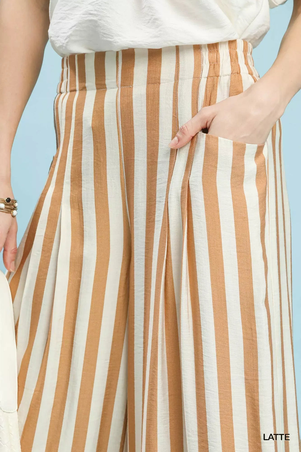 Umgee Vertical Stripe Wide Leg Pants - Trendsi - Flyclothing LLC