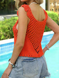 Tassel Openwork Sleeveless Knit Cover Up - Trendsi - Flyclothing LLC