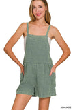 Zenana Washed Double Gauze Tie Back Rompers - Trendsi - Flyclothing LLC