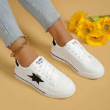 Star Round Toe Lace Up Sneakers - Trendsi - Flyclothing LLC