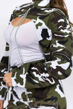 American Bazi Camouflage Cropped Jacket with Chains - Trendsi - Flyclothing LLC