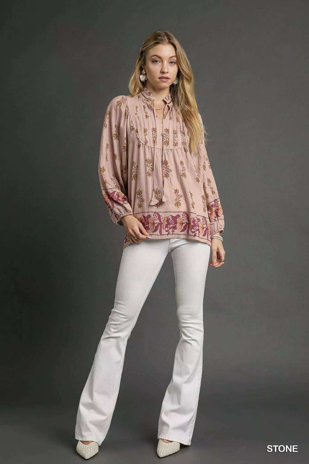 Umgee Floral Boho Peasant Blouse - Trendsi - Flyclothing LLC