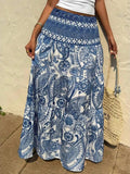 Printed Tiered Maxi Skirt - Trendsi - Flyclothing LLC