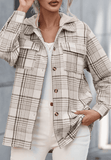 Plaid Removable Hood Button Up Shacket - Trendsi - Flyclothing LLC
