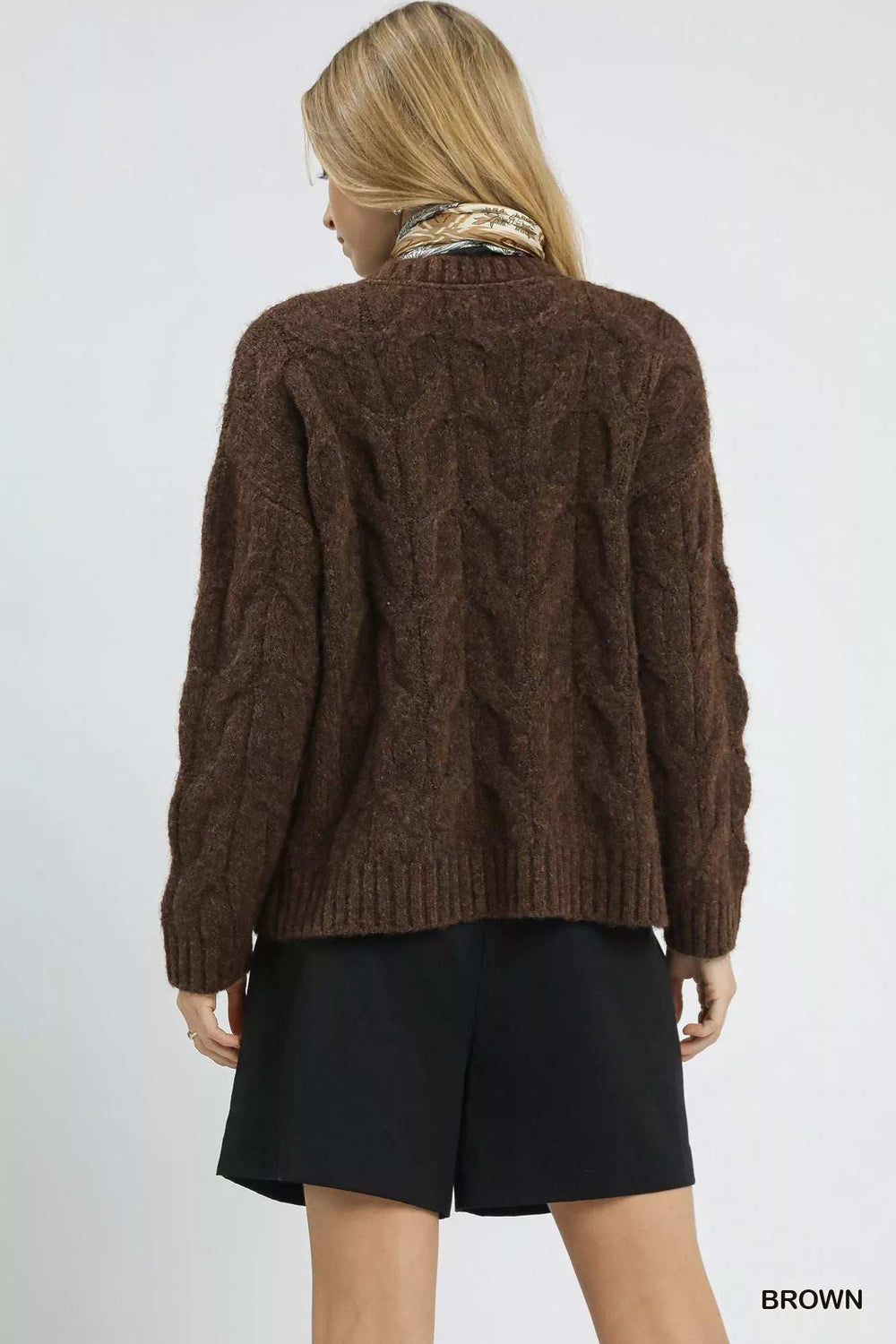 Umgee Cable Knit Cozy Sweater - Trendsi - Flyclothing LLC