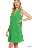 Zenana Raised Rib Sleeveless Mini Dress - Trendsi - Flyclothing LLC