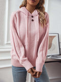 Drawstring Long Sleeve Hooded Sweater - Trendsi - Flyclothing LLC