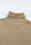 Solid Color Turtleneck Short Sleeve Sweater - Trendsi - Flyclothing LLC