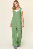 Double Take Full Size Texture Sleeveless Wide Leg Jumpsuit - Trendsi - Flyclothing LLC