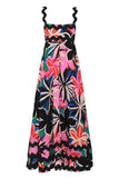 Printed Square Neck Wide Strap Dress - Trendsi - Flyclothing LLC