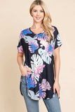 BOMBOM Printed Round Neck Short Sleeve T-Shirt - Trendsi - Flyclothing LLC