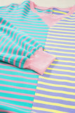 Contrast Stripes Round Neck Long Sleeve Sweatshirt - Trendsi - Flyclothing LLC