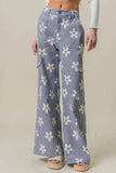 BiBi Flower Printed Side Pocket Wide Pants - Trendsi - Flyclothing LLC