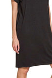 Zenana Rolled Short Sleeve Round Neck Dress - Trendsi - Flyclothing LLC