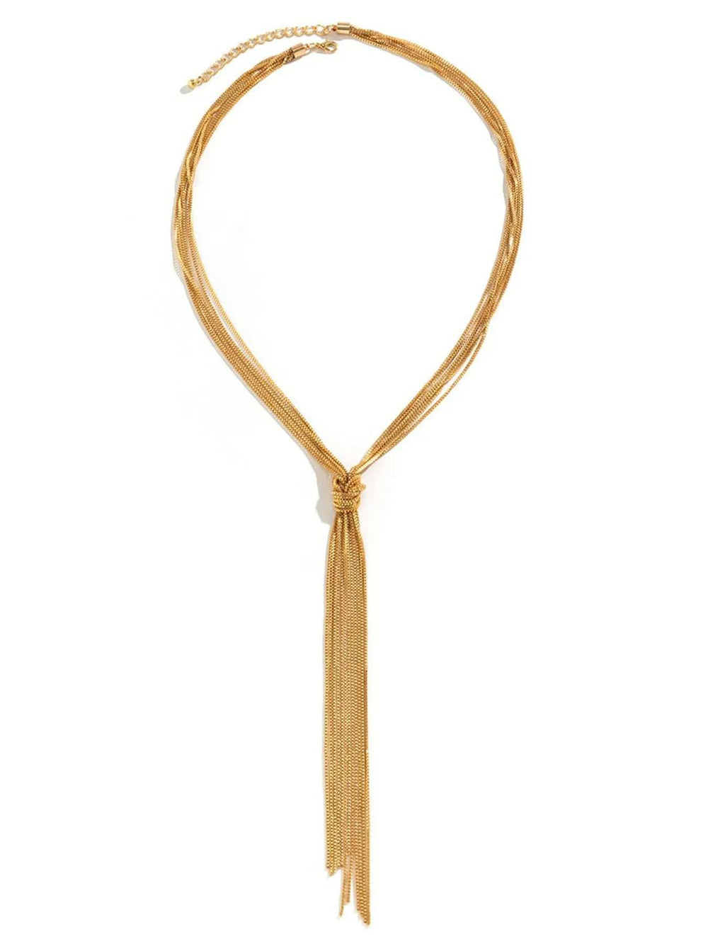 Twisted Knot ChainTassel Necklace - Trendsi - Flyclothing LLC