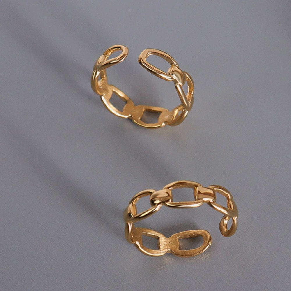 Titanium Steel Gold-Plated Adjustable Ring - Trendsi - Flyclothing LLC