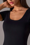 Square Neck Active T-Shirt with Detachable Chest Pads - Trendsi - Flyclothing LLC